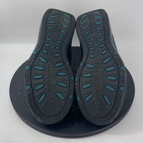 Skechers Shape Ups Black/Blue Walking Comfort Shoes 12320 Women’s Size 9.5 - Picture 10 of 12